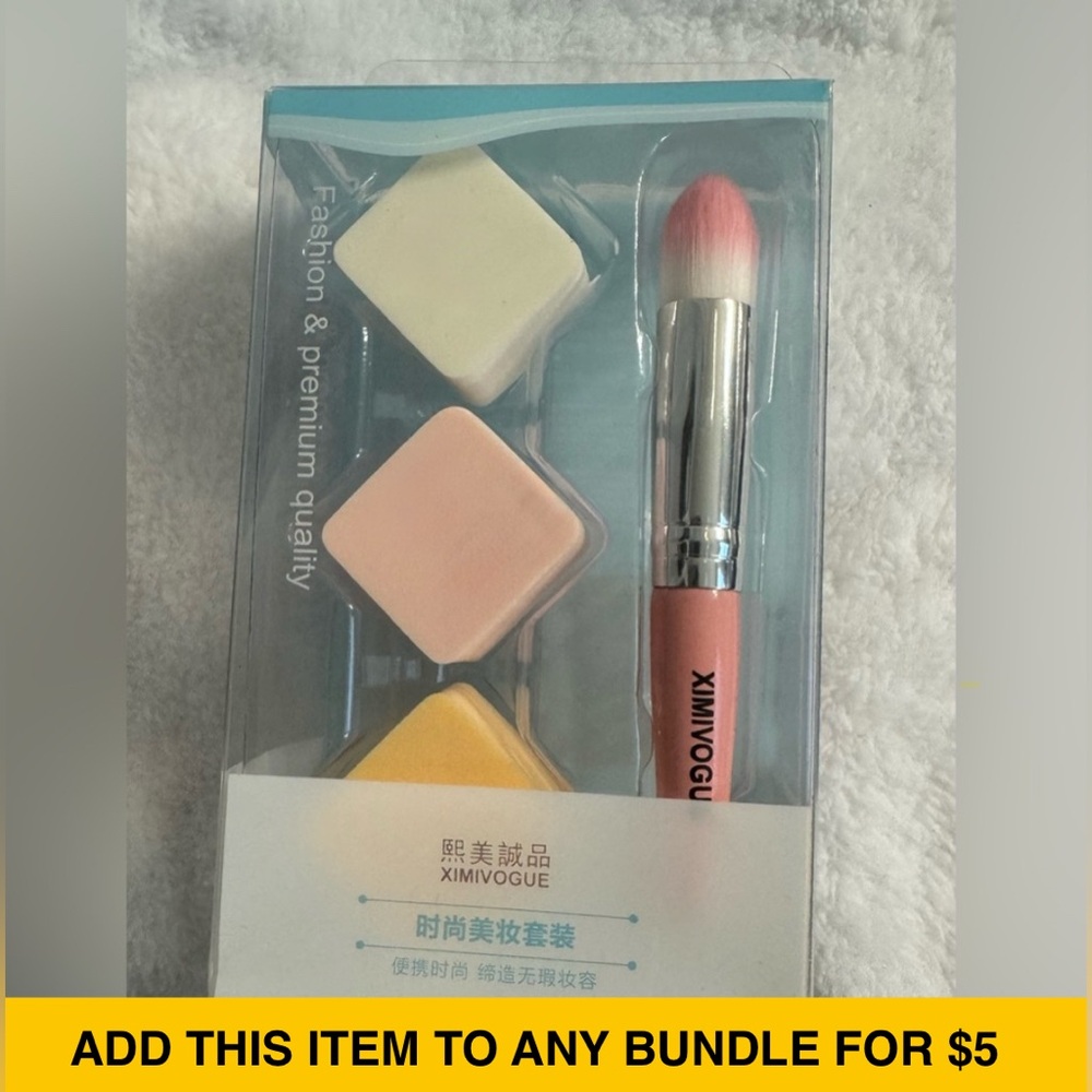 #H&B003 - Ximivogue 4-pc Beauty Blender Sponges + Stubby Brush